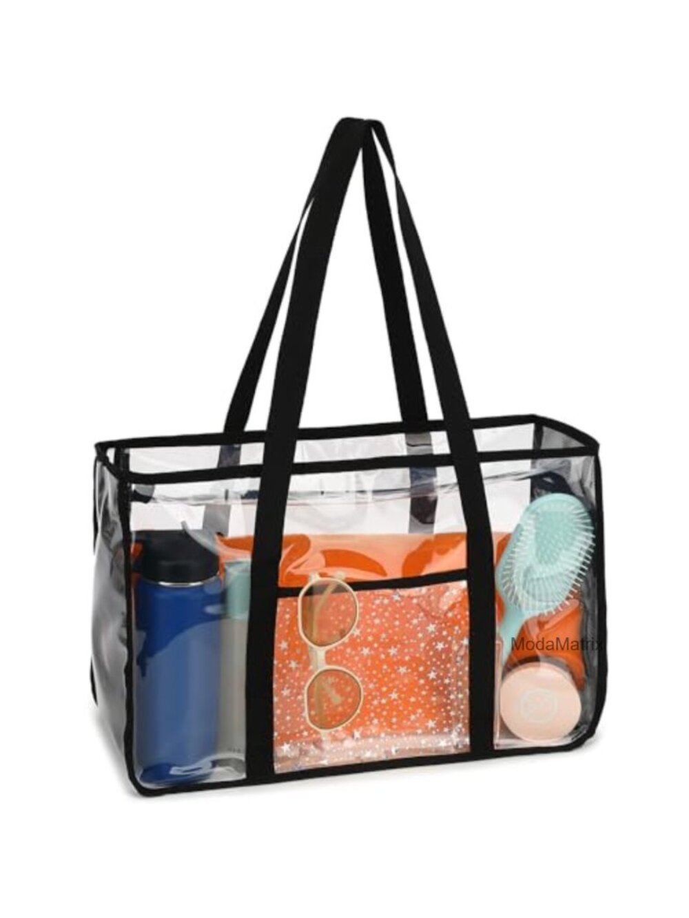 Clear PVC Beach Tote Bag Waterproof Sandproof Zipper Closure Large Pool Cruise